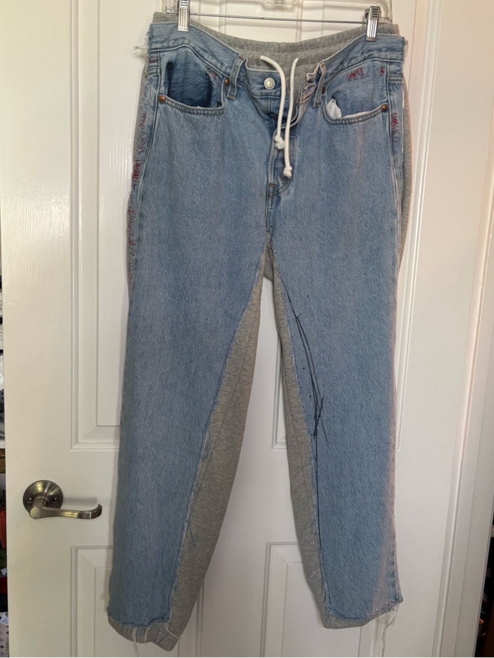 Levi's Light Blue 1/2 Denim 1/2 Jogger-Style Women's Jeans size M